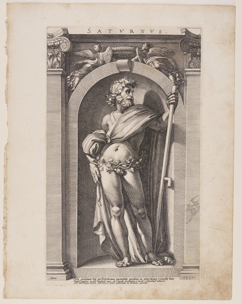 Saturnus (Saturno), da Otto divinità pagane da Hendrick Goltzius