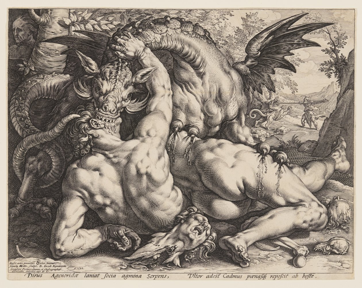 Il drago che divora i compagni di Cadmo da Hendrick Goltzius