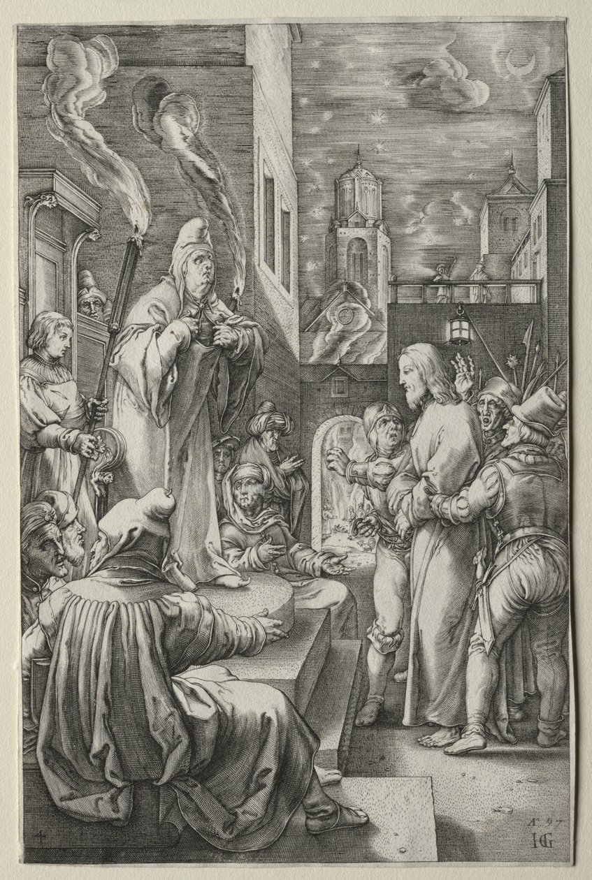 La Passione: Cristo davanti a Caifa da Hendrick Goltzius
