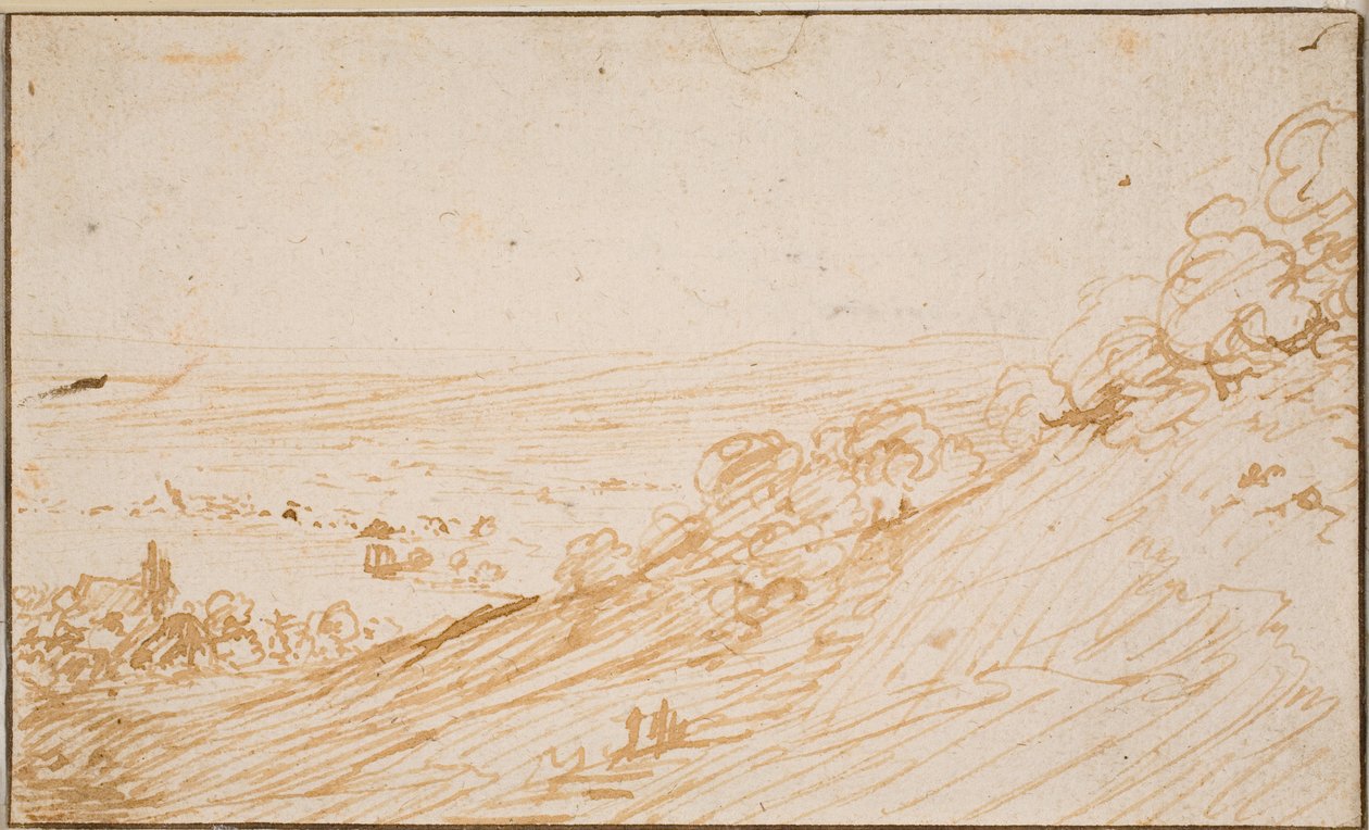 Paesaggio con pendio da Hendrick Goudt