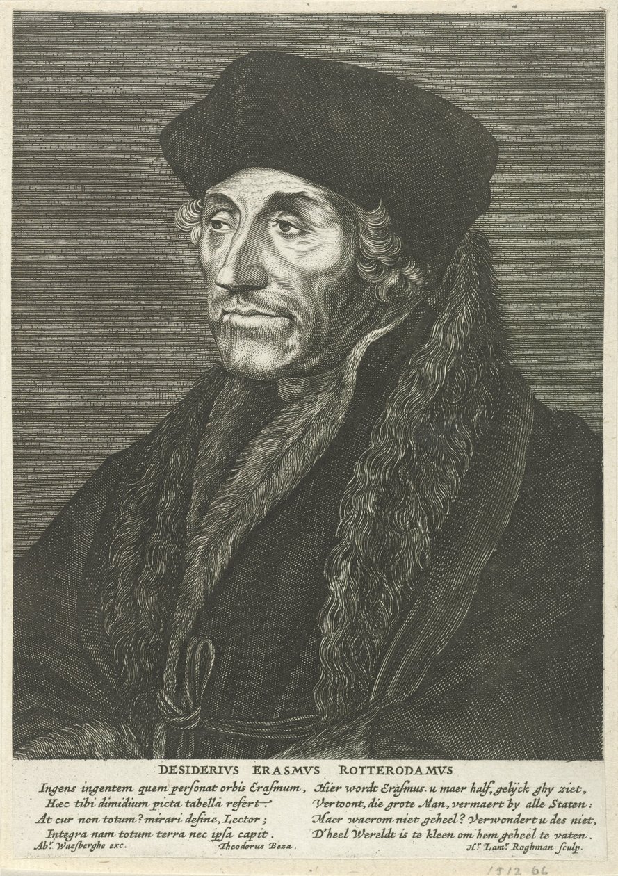 Ritratto di Desiderius Erasmus da Hendrick Lambertsz. Roghman