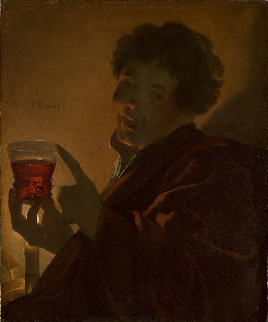 Ragazzo con un bicchiere di vino da Hendrick ter Brugghen