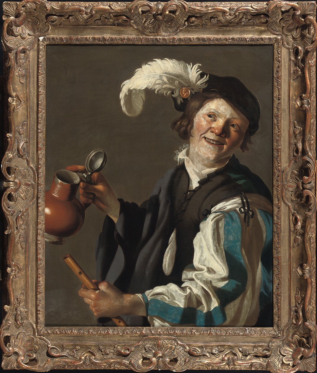 Un ragazzo che tiene un flauto e una brocca da Hendrick Jansz Terbrugghen