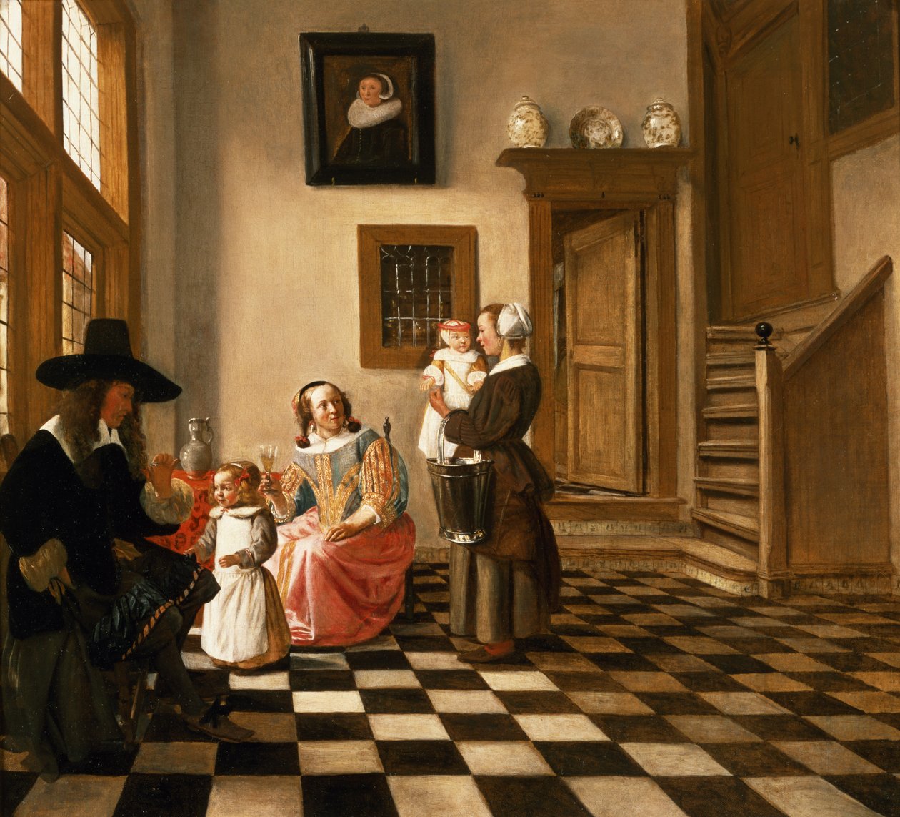 Una famiglia in un interno da Hendrik van der Burgh