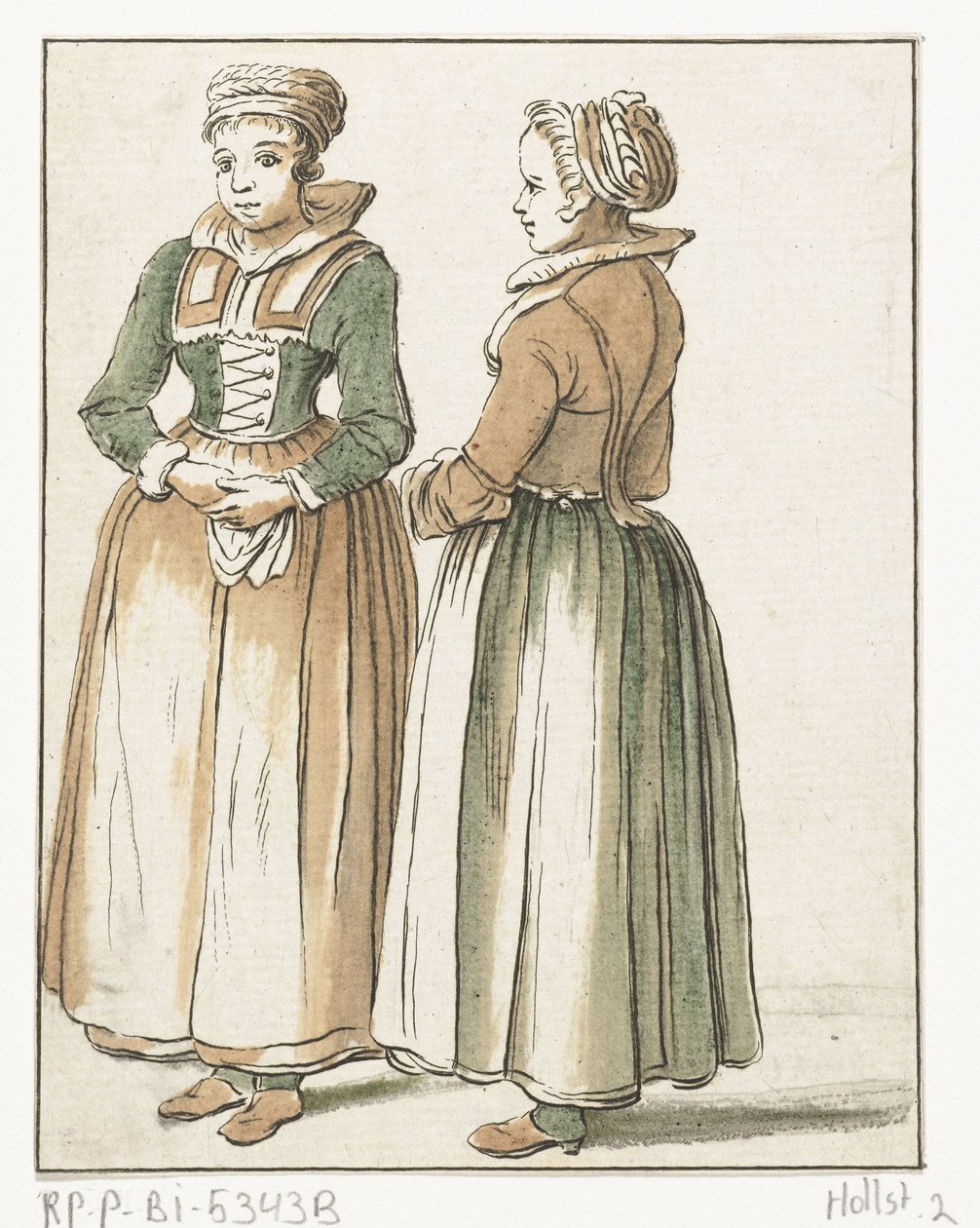 Due donne in piedi da Hendrik Busserus