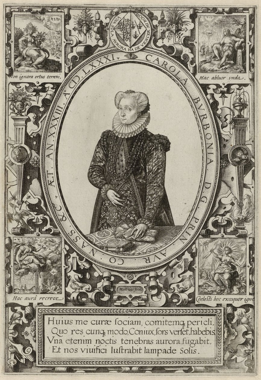 Ritratto di Charlotte de Bourbon, 1581 da Hendrik Goltzius