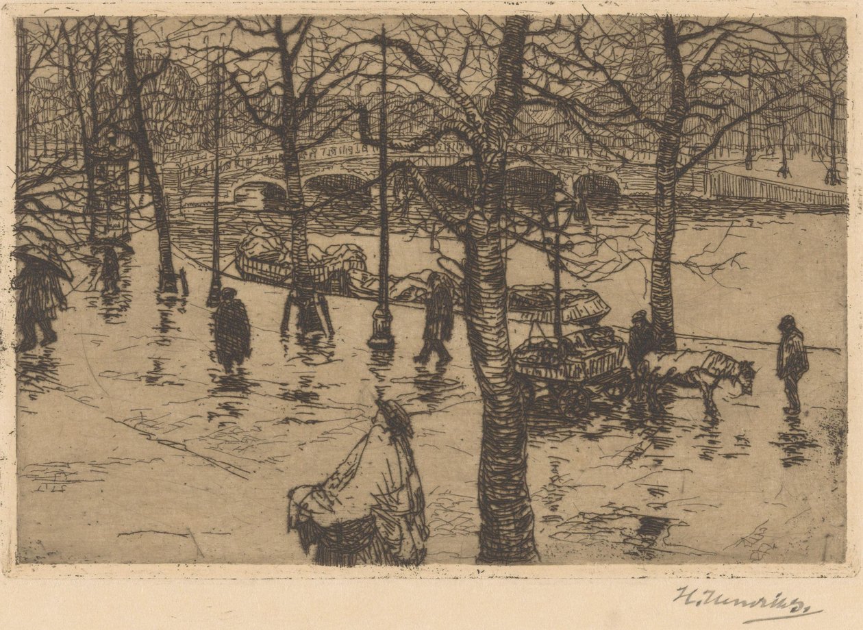 Canale in un giorno di pioggia da Hendrik Henrichs (signed by artist)