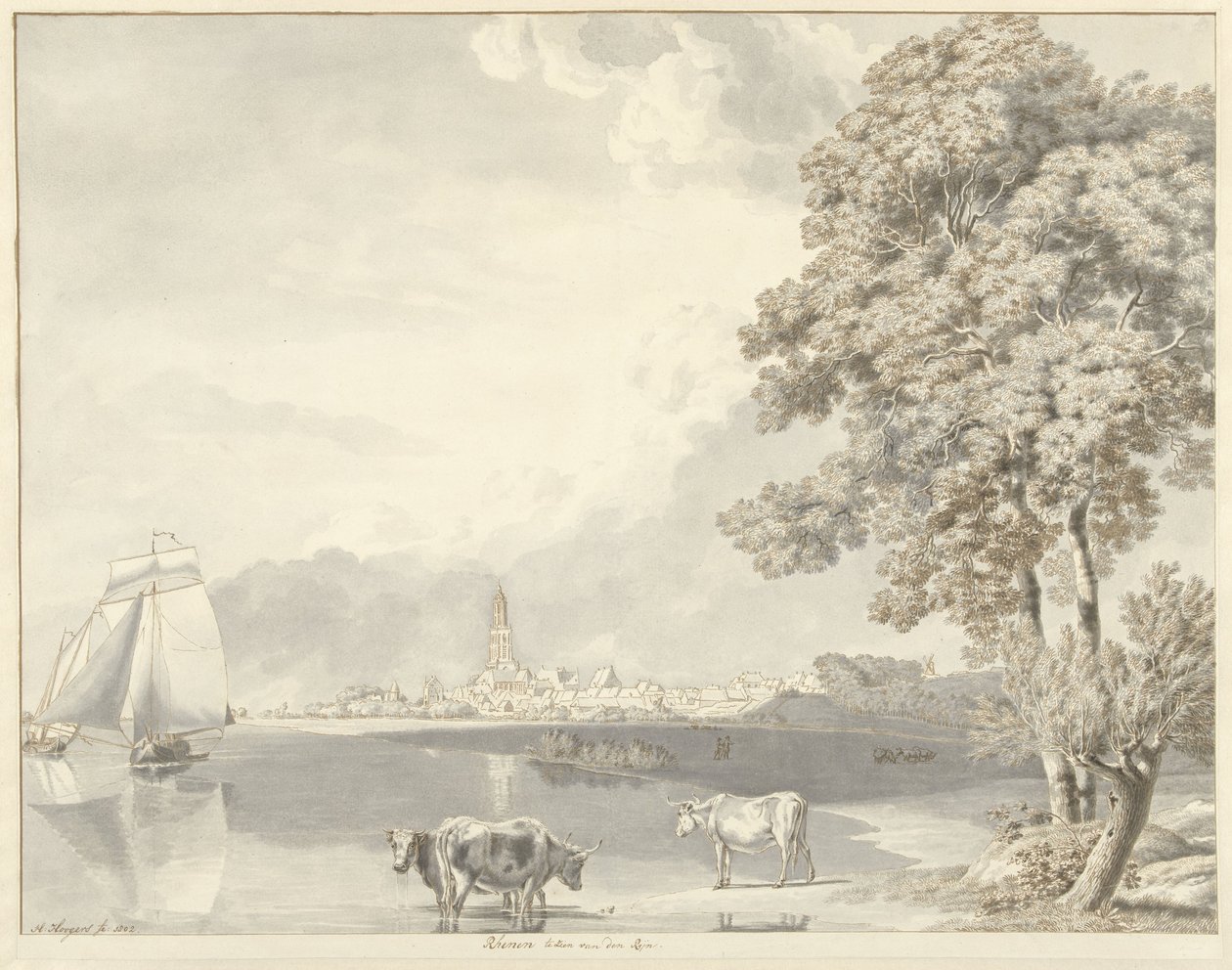 Veduta del Reno a Rhenen da Hendrik Hoogers
