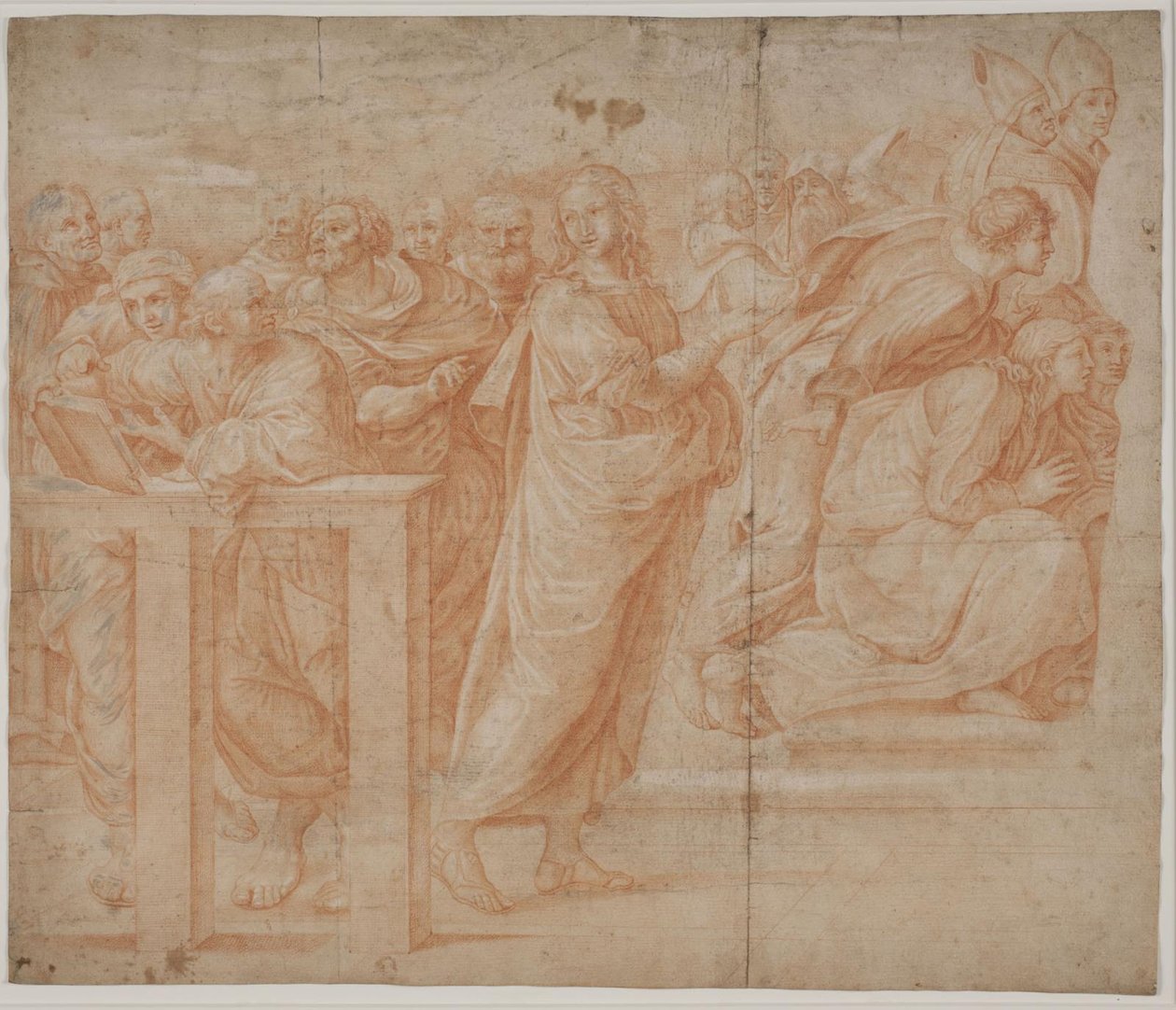 Studio dopo Raffaello: "Disputa" (metà sinistra del quadro) da Hendrik Krock