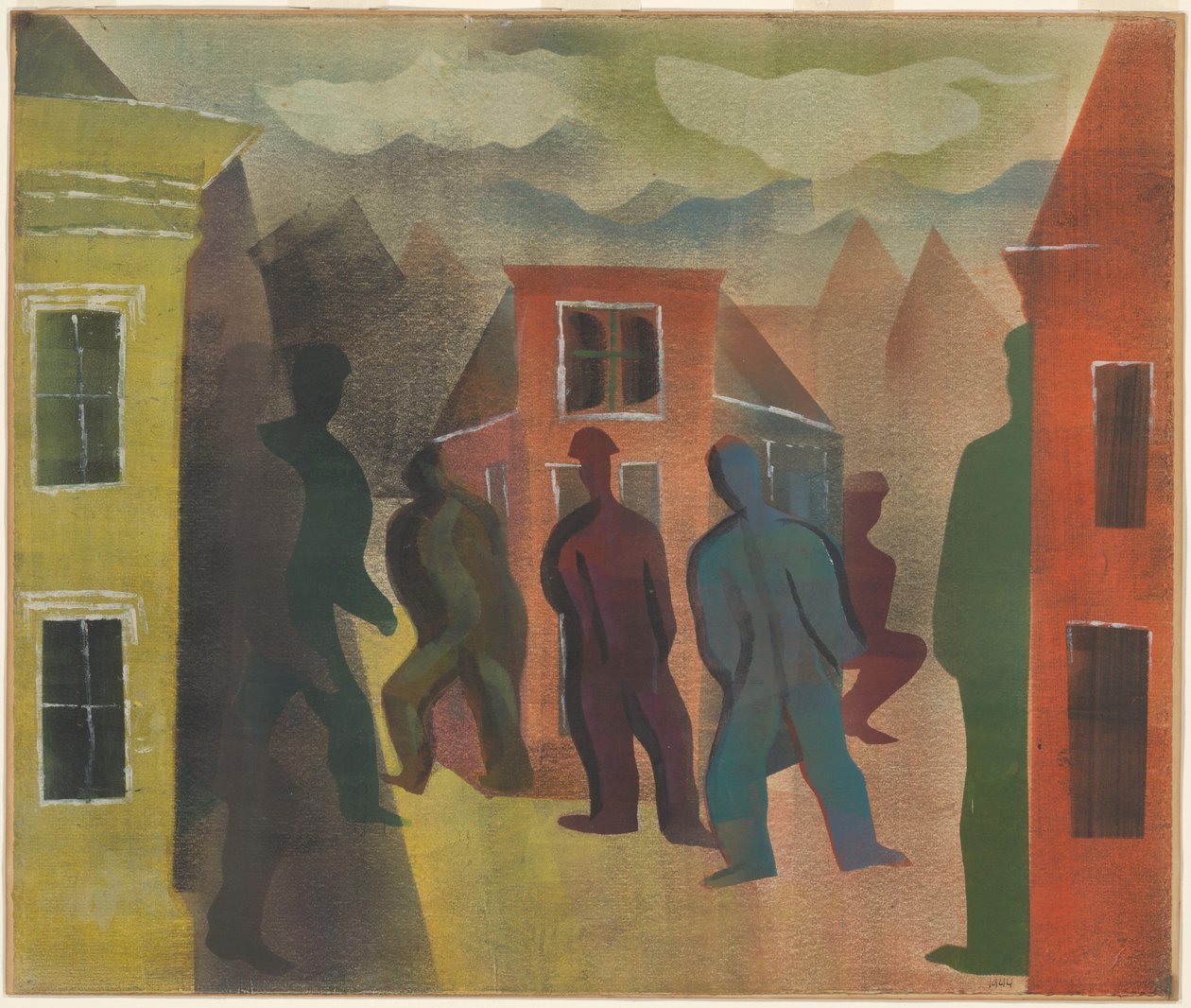Scena di strada con figure da Hendrik Nicolaas Werkman