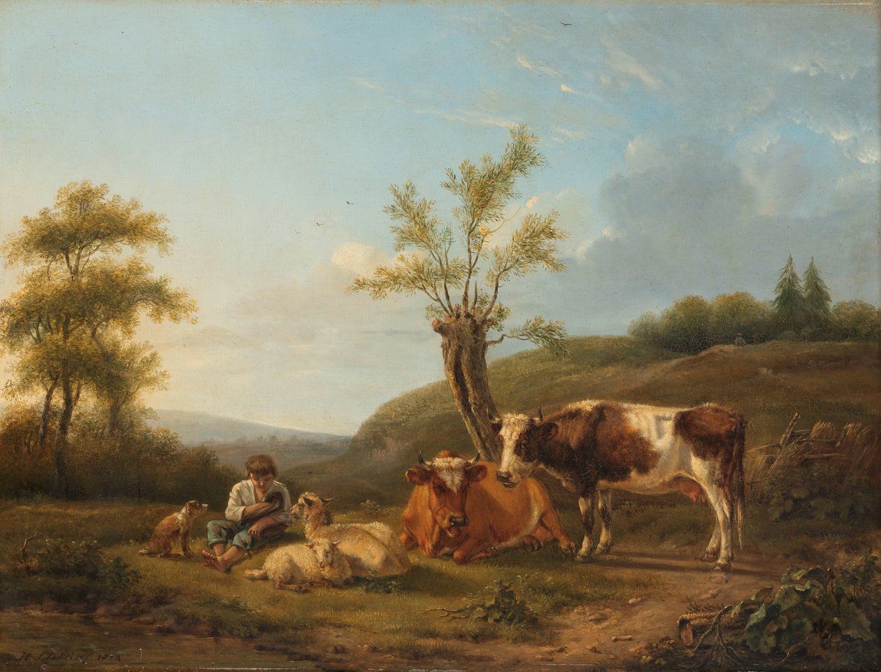 Paesaggio con bestiame vicino a Darthuizen da Hendrik Stokvisch