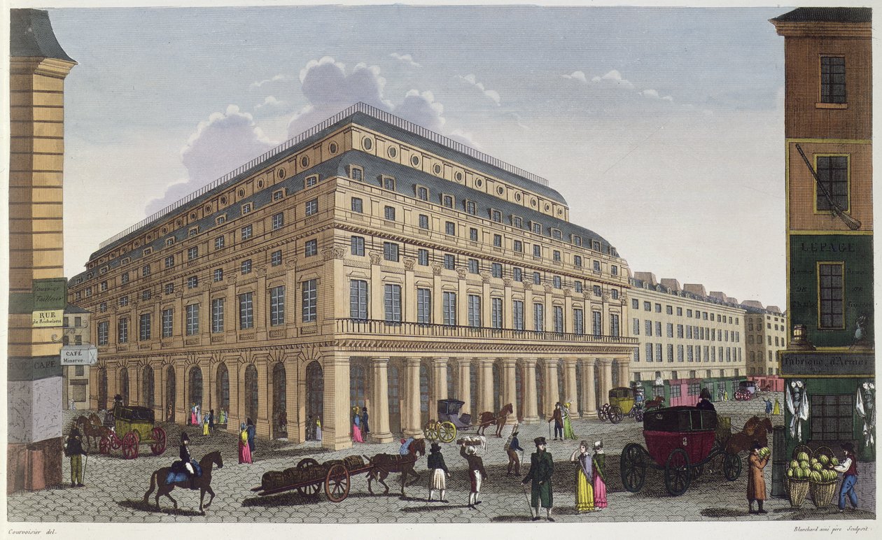 Le Theatre Francaise (Comedie Francaise) c.1815-20 (incisione a colori) da Henri Courvoisier Voisin