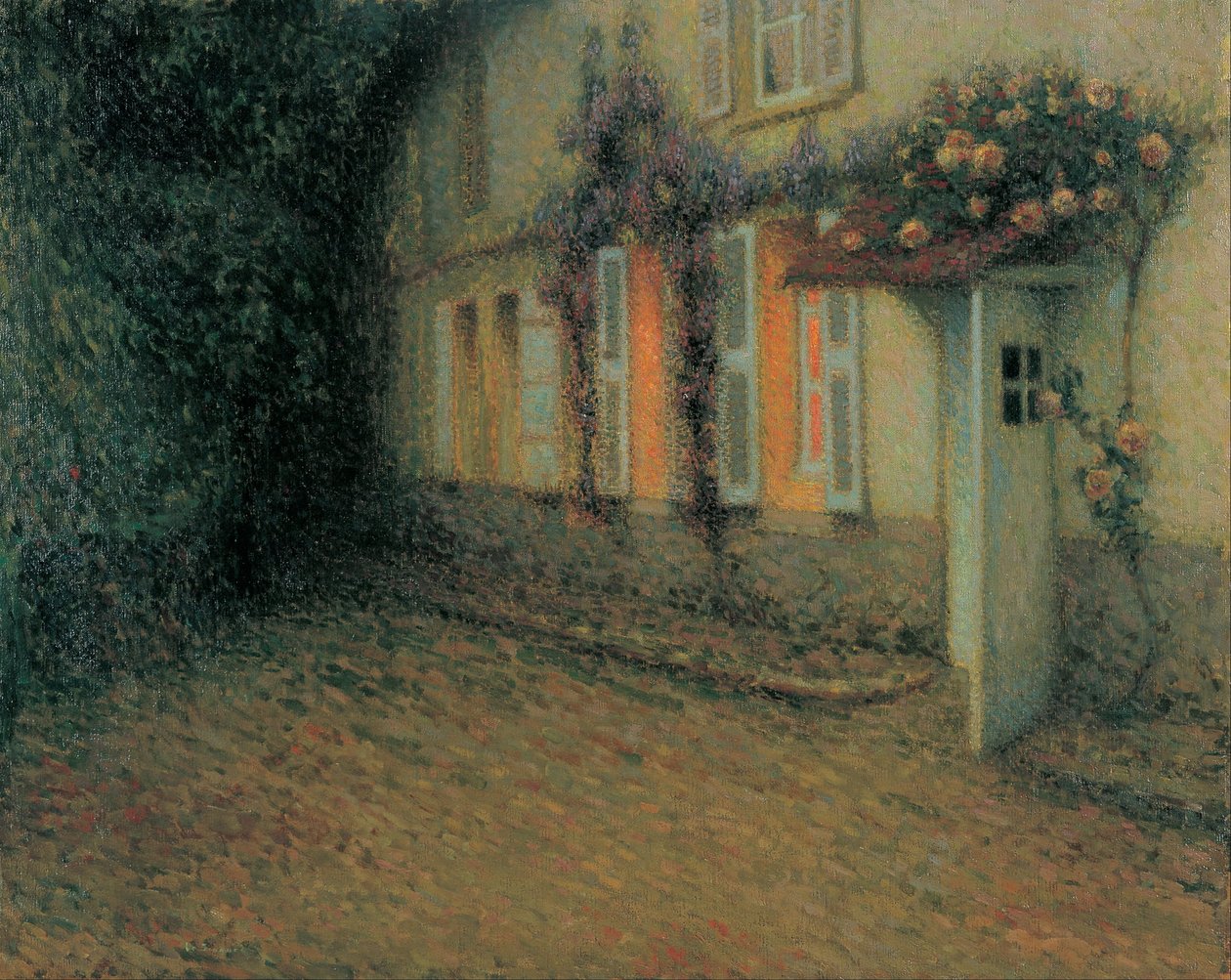 Rose e glicini sulla casa da Henri Eugene Augustin Le Sidaner
