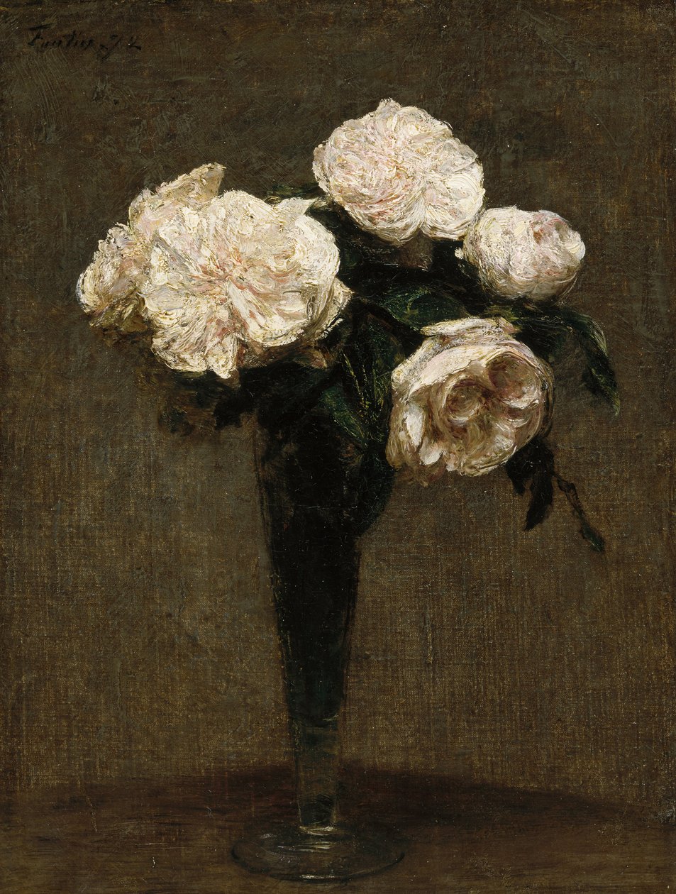 Rose in un vaso da Ignace Henri Jean Fantin Latour