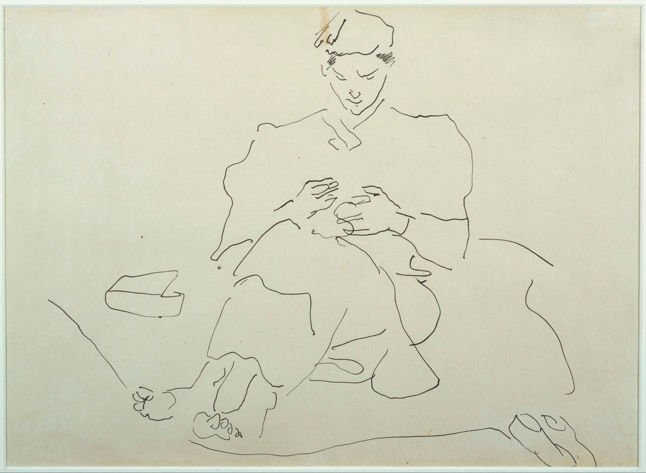 Figura seduta che cuce da Henri Gaudier Brzeska