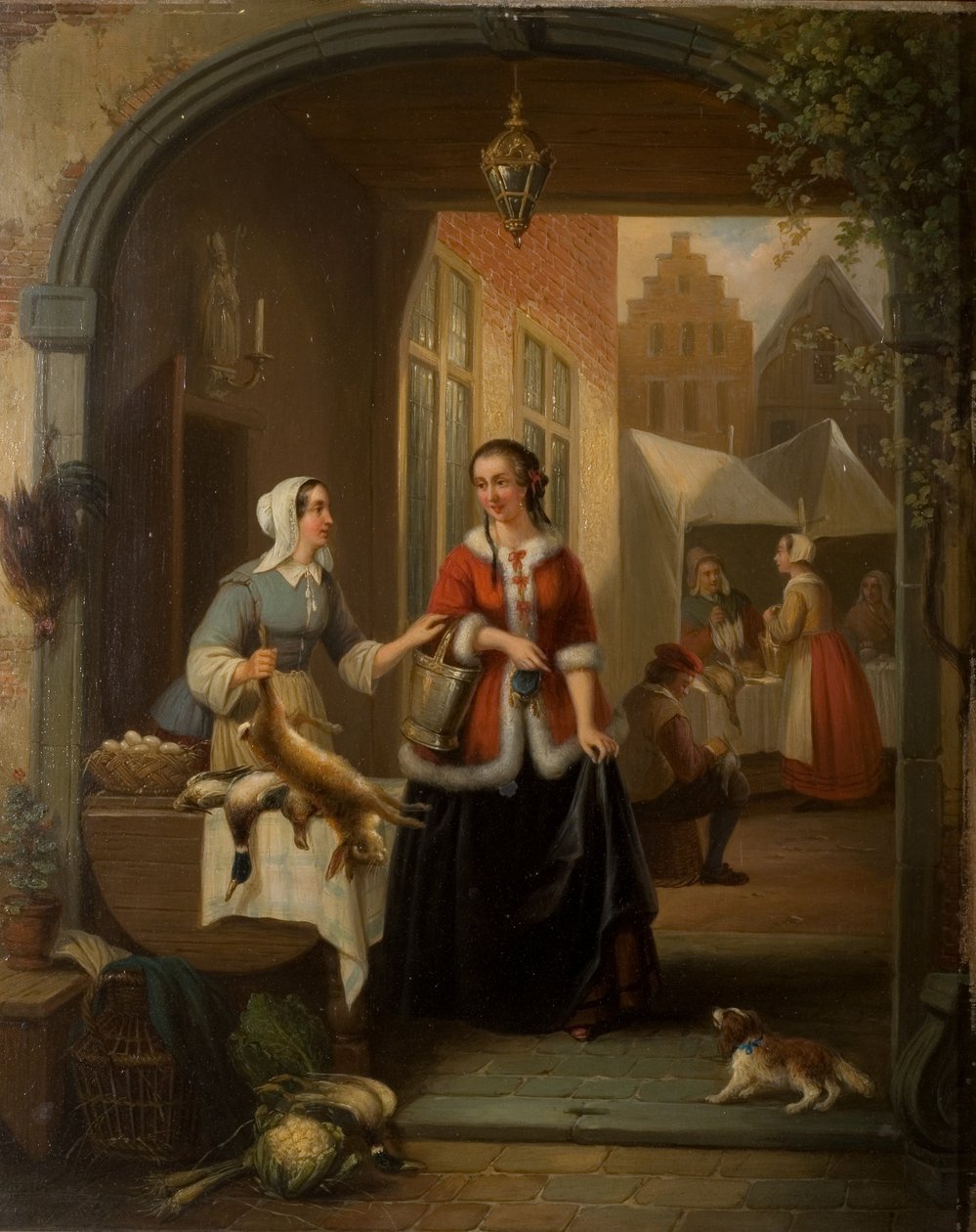 Scena di mercato olandese da Henri Joseph Gommarus Carpentero