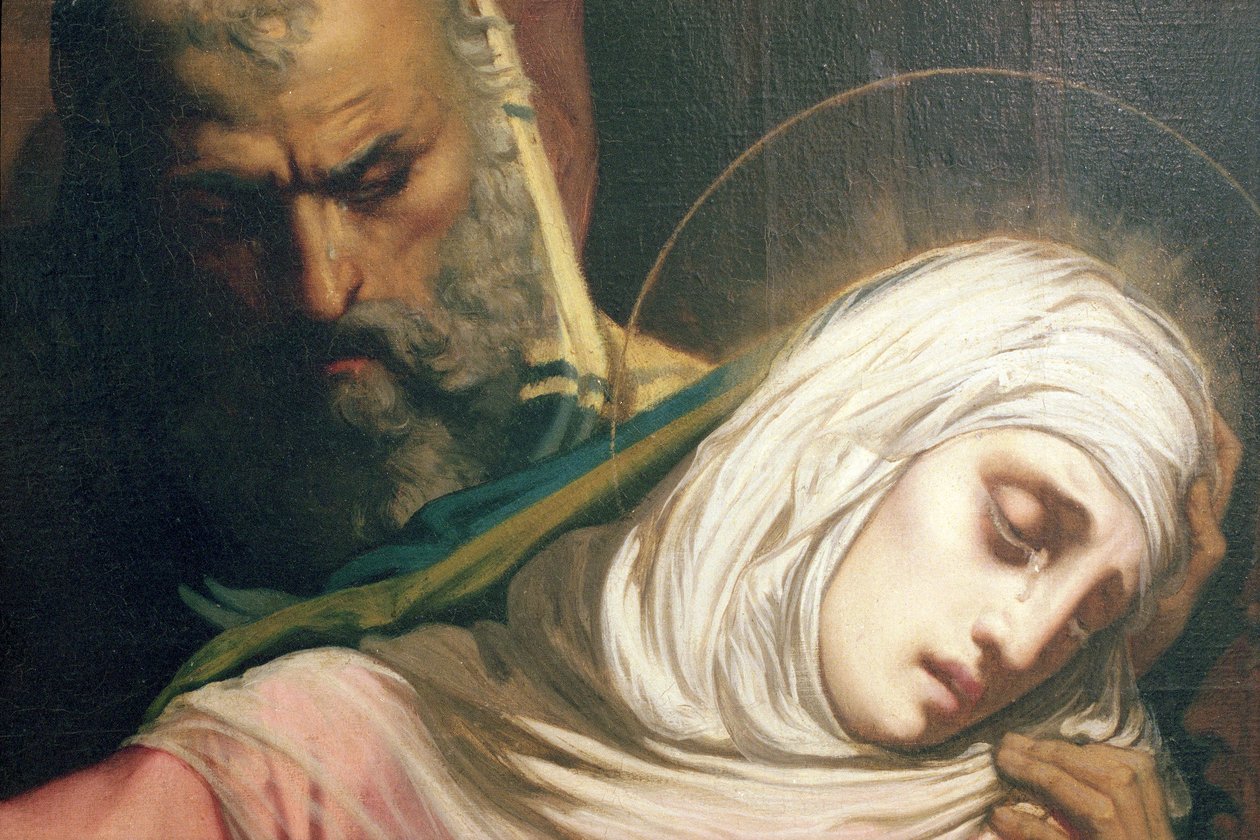 Vergine Maria ai piedi della croce (dettaglio) da Henri Lehmann