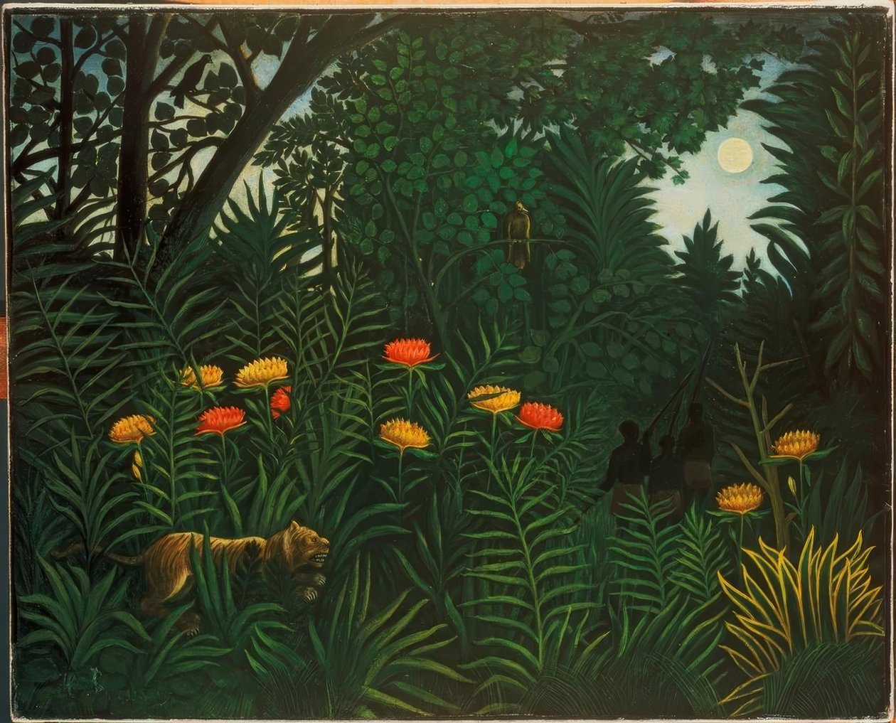 Paesaggio esotico con tigre e cacciatori da Henri Rousseau