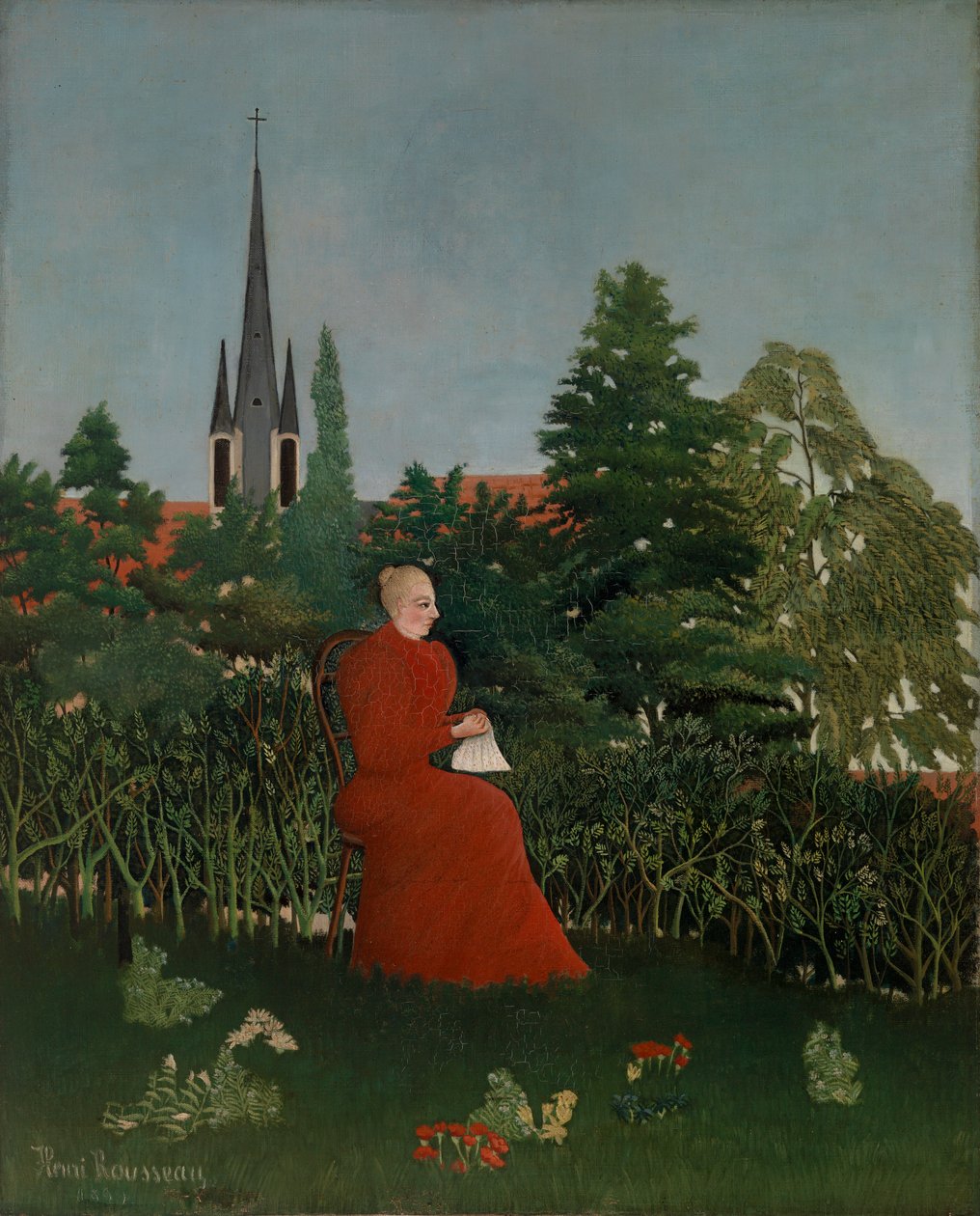 Ritratto di una donna in un paesaggio da Henri Rousseau