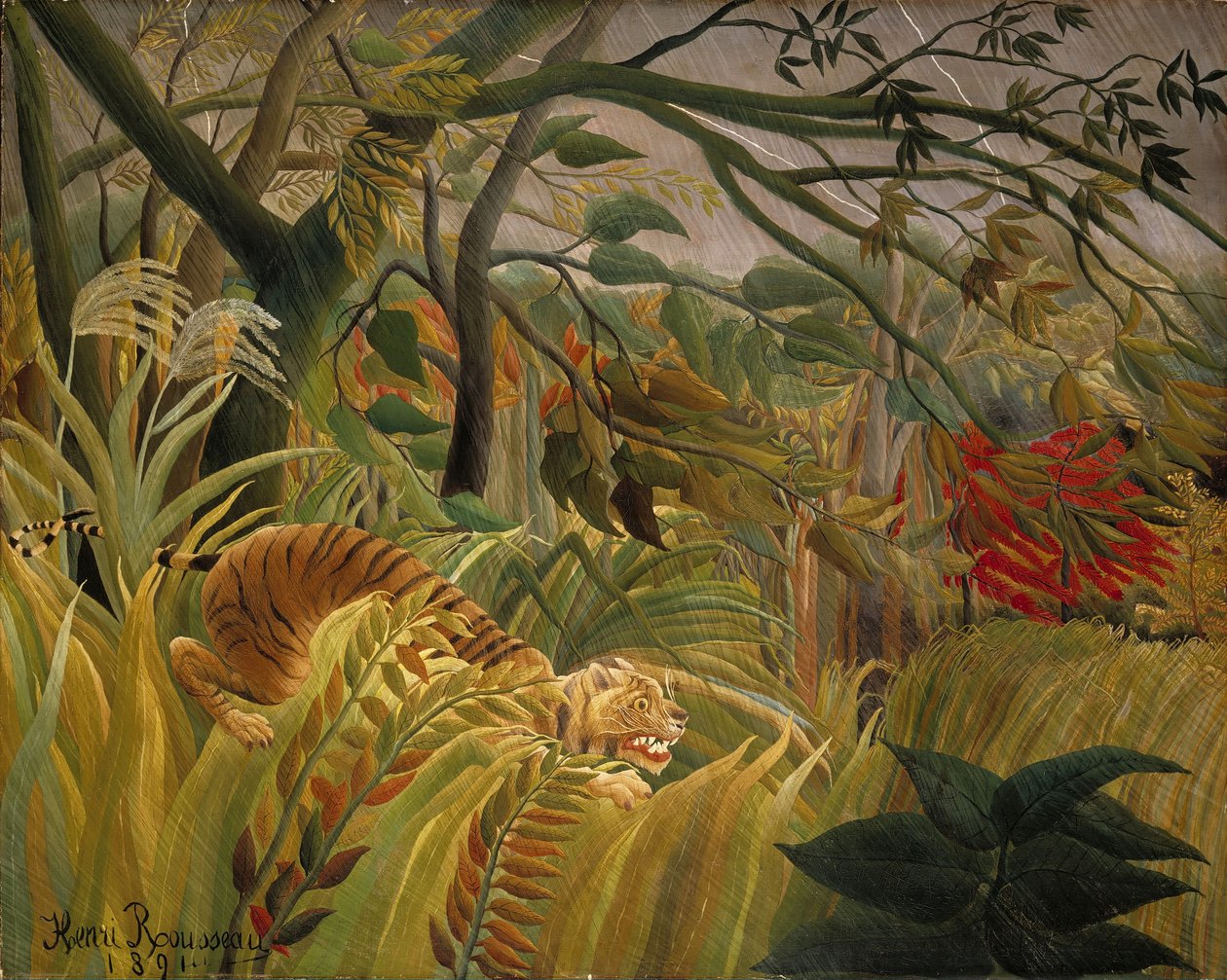 Tigre in una tempesta tropicale da Henri Rousseau
