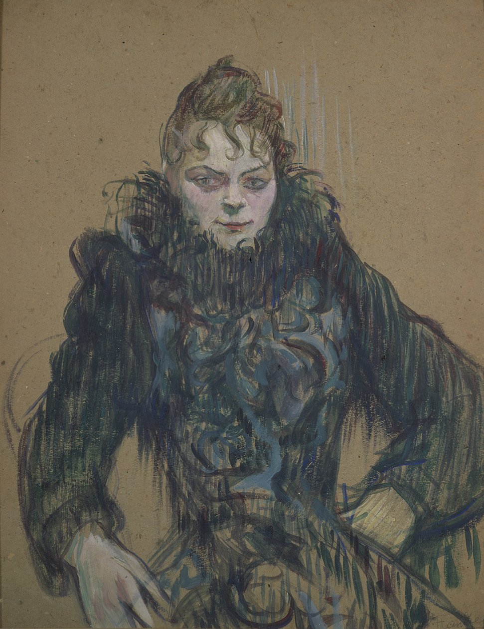 Donna con un boa nero, 1892 da Henri de Toulouse Lautrec