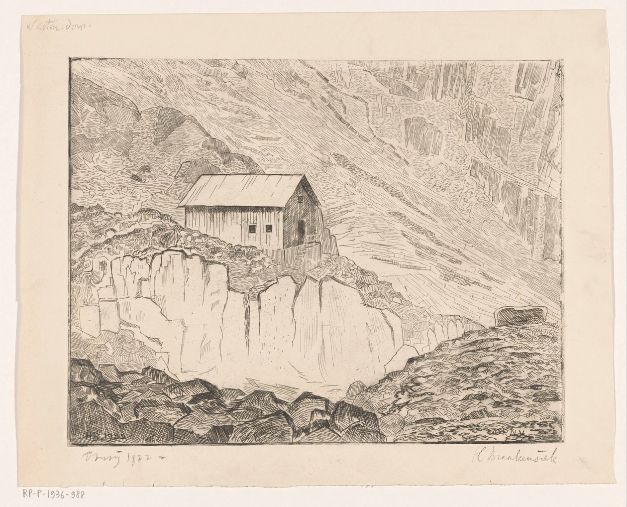 Casa su una montagna da Henri Braakensiek (signed by artist)