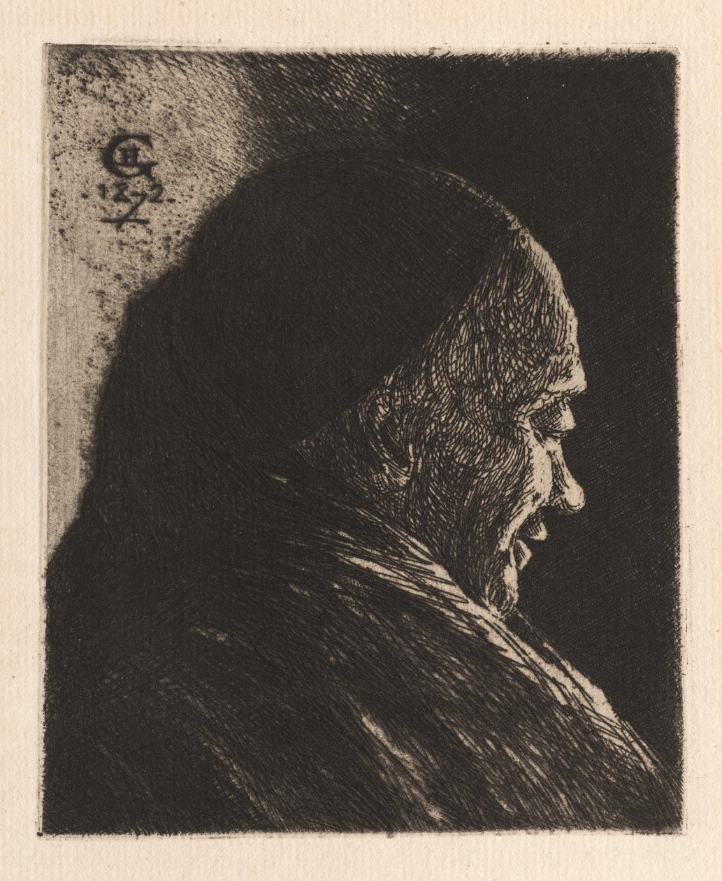 Testa di un vecchio da Henri Charles Guérard