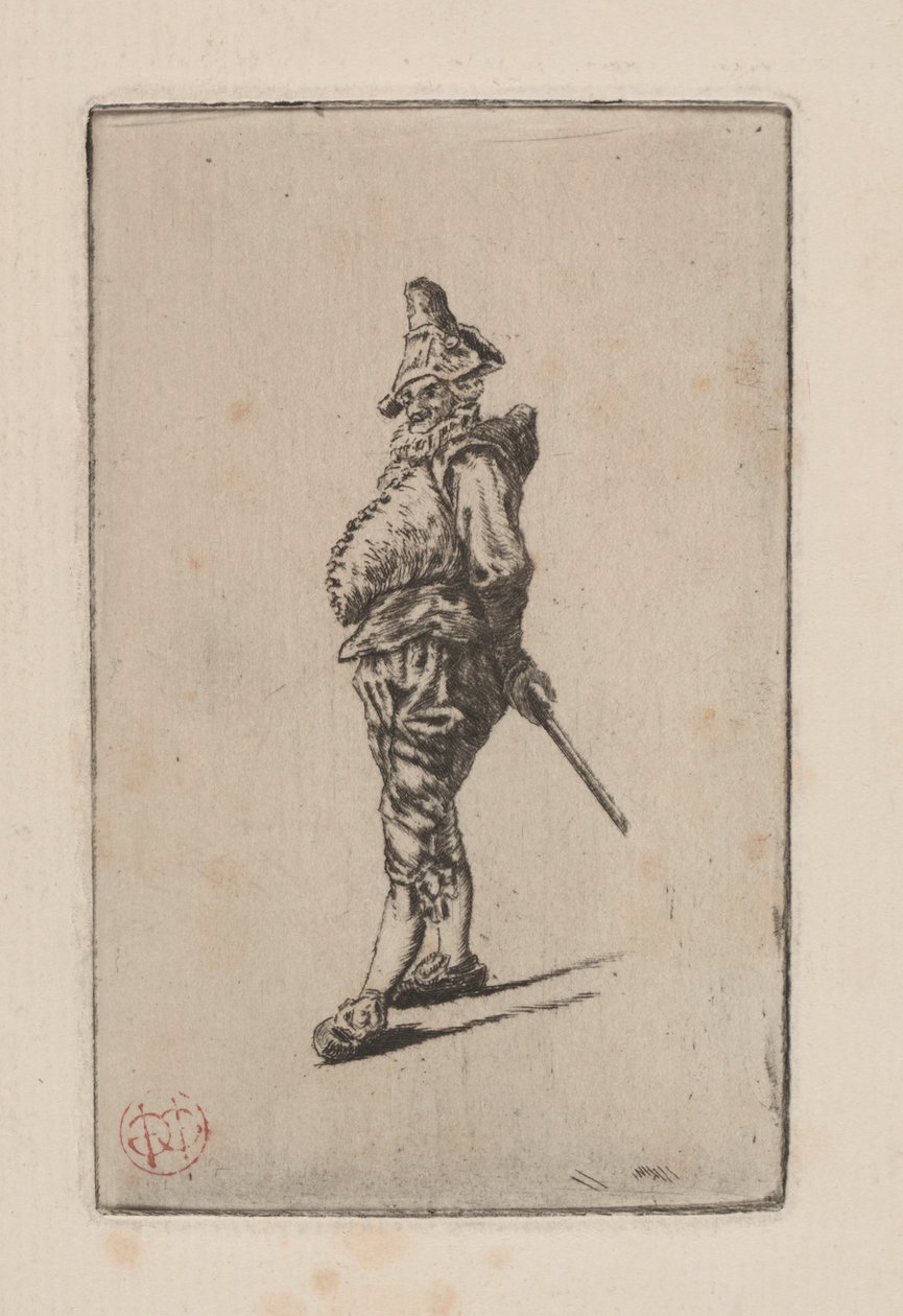 Punchinello, dopo Meissonier da Henri Charles Guérard