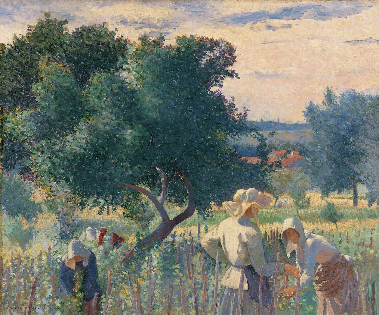 Donne che legano le viti da Henri Edmond Cross