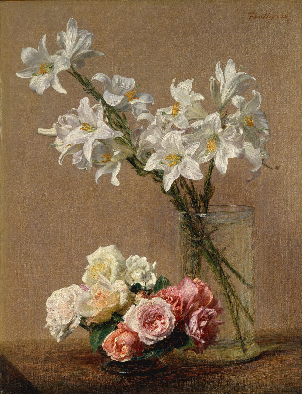 Rose e gigli, 1888 da Ignace Henri Jean Fantin Latour