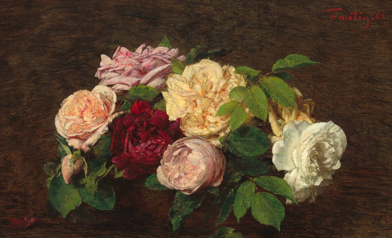 Rose di Nizza su un tavolo da Ignace Henri Jean Fantin Latour