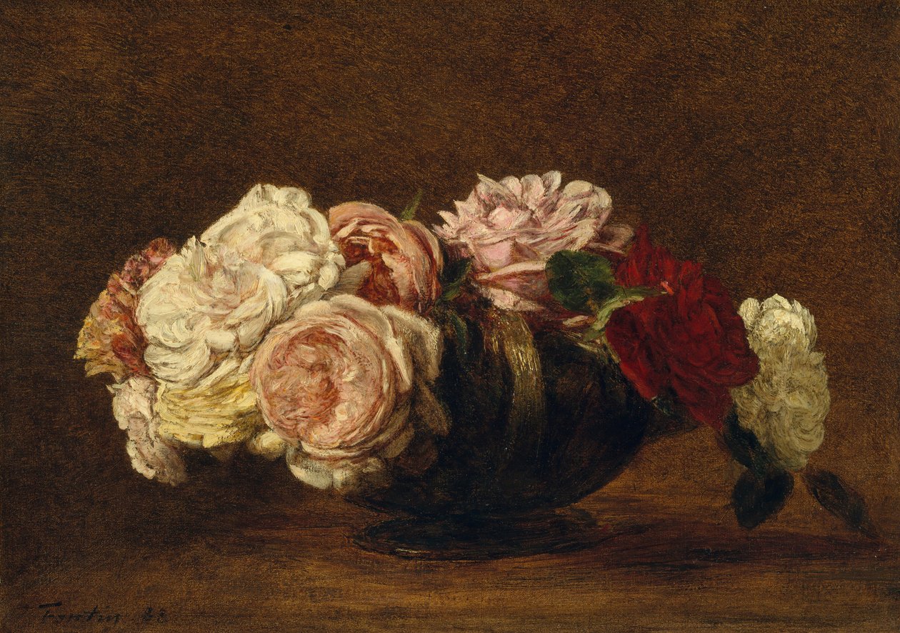 Rose in una ciotola da Ignace Henri Jean Fantin Latour