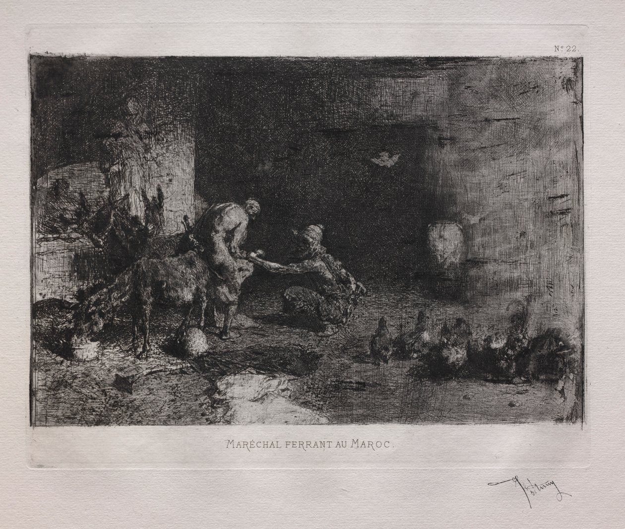 Ferriatura di un mulo in Marocco da Ignace Henri Jean Fantin Latour