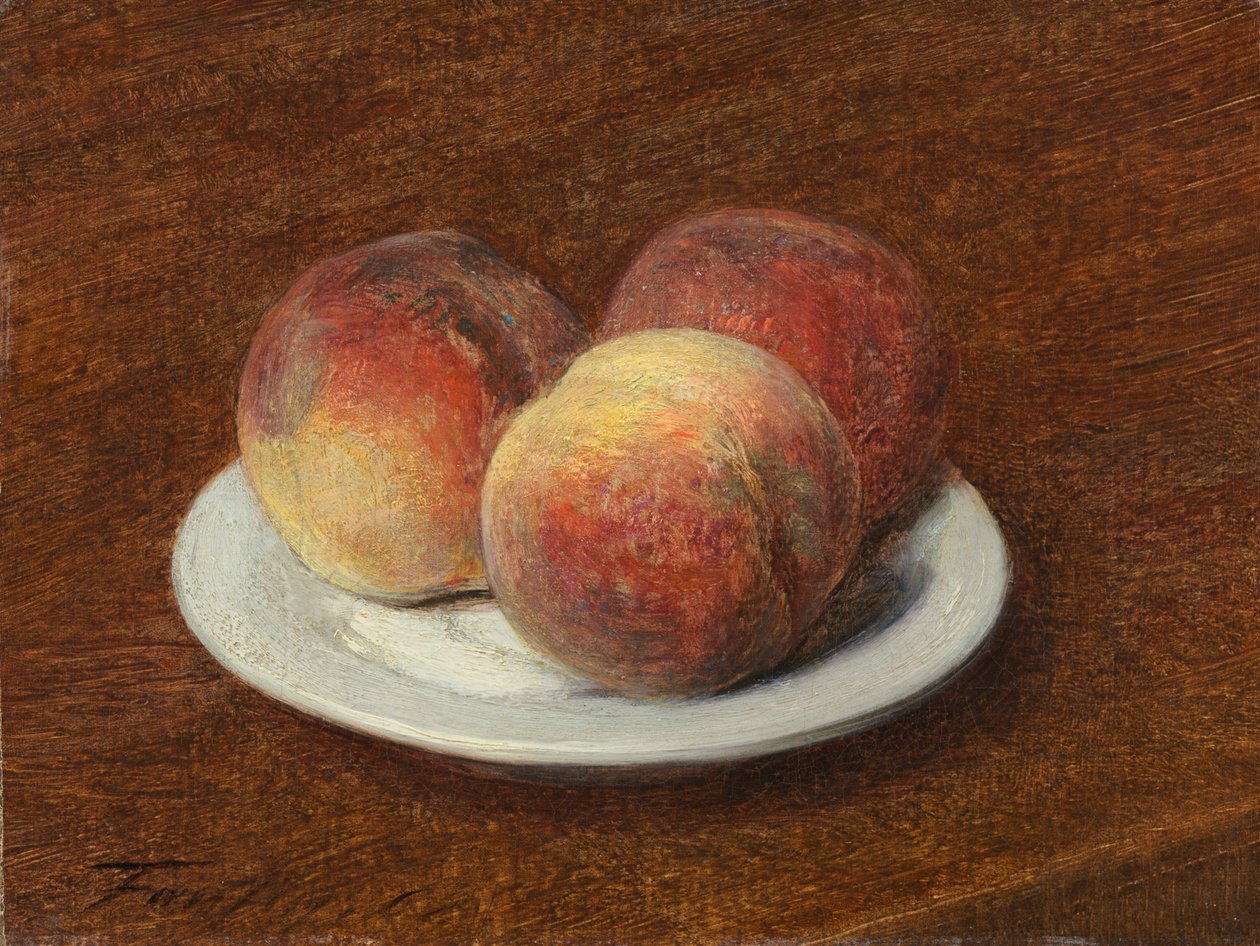 Tre pesche su un piatto, 1868 da Ignace Henri Jean Fantin Latour