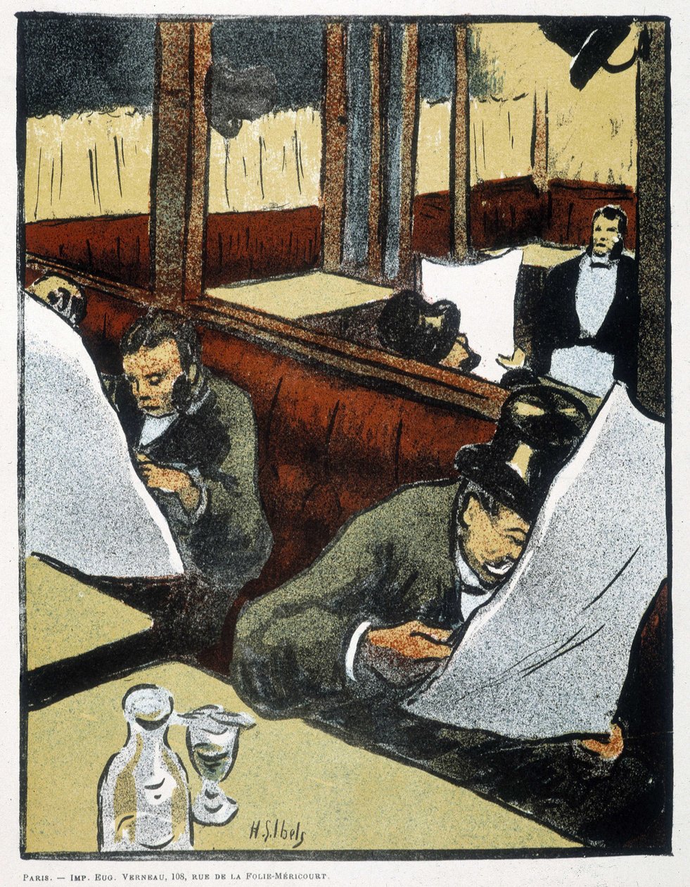 Al caffè - disegno da Henri Gabriel Ibels