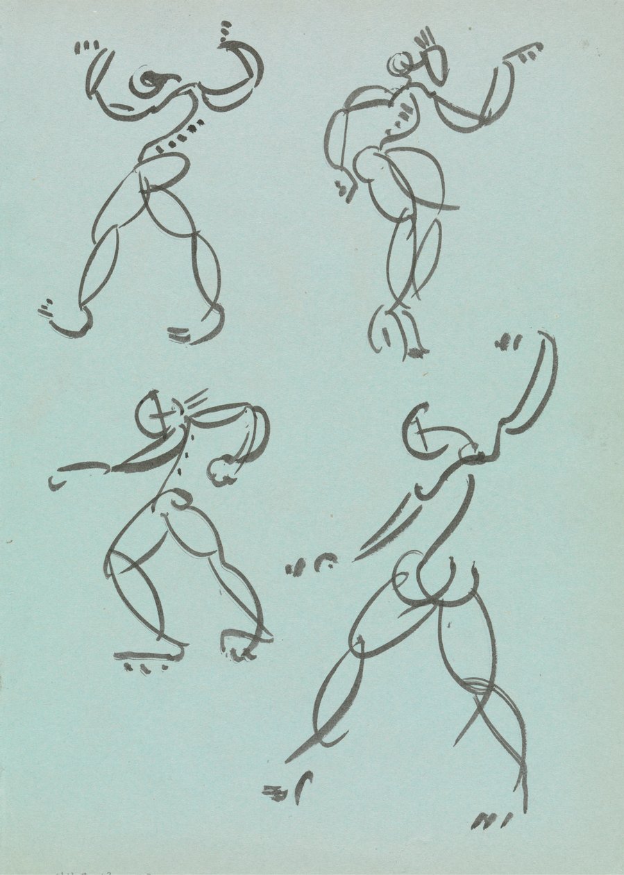 Quattro studi di figure danzanti da Henri Gaudier Brzeska
