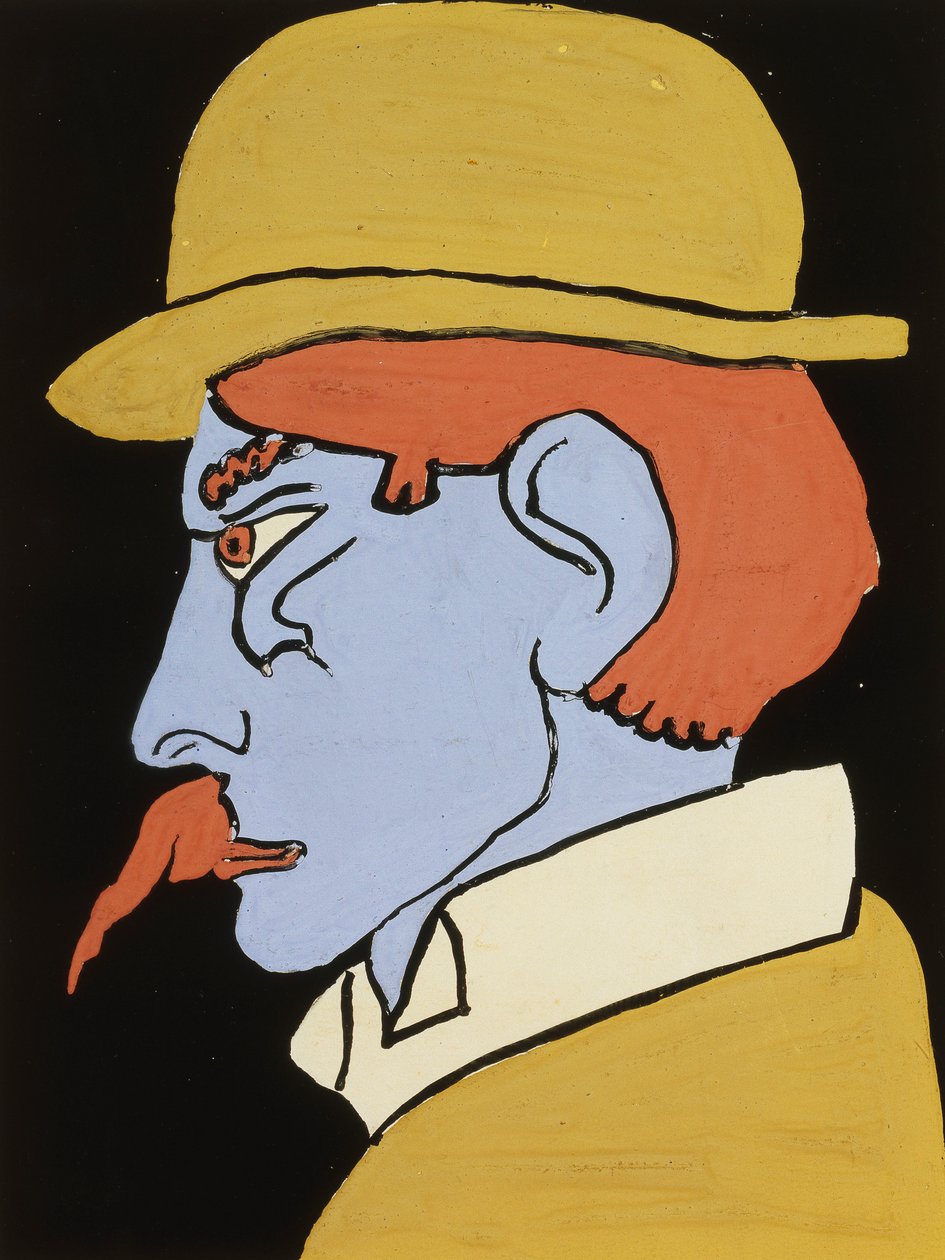 Uomo con baffi, profilo, c.1911-12 da Henri Gaudier Brzeska