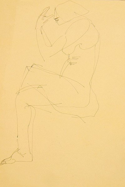 Sophie nuda, seduta, gambe incrociate da Henri Gaudier Brzeska