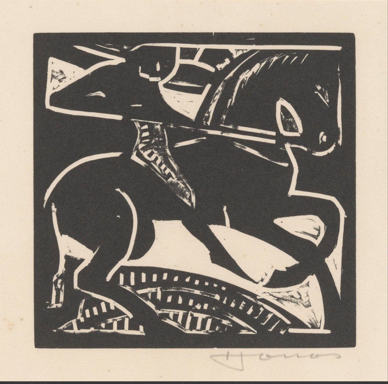 Cavaliere su un cavallo da Henri Jonas (signed by artist)
