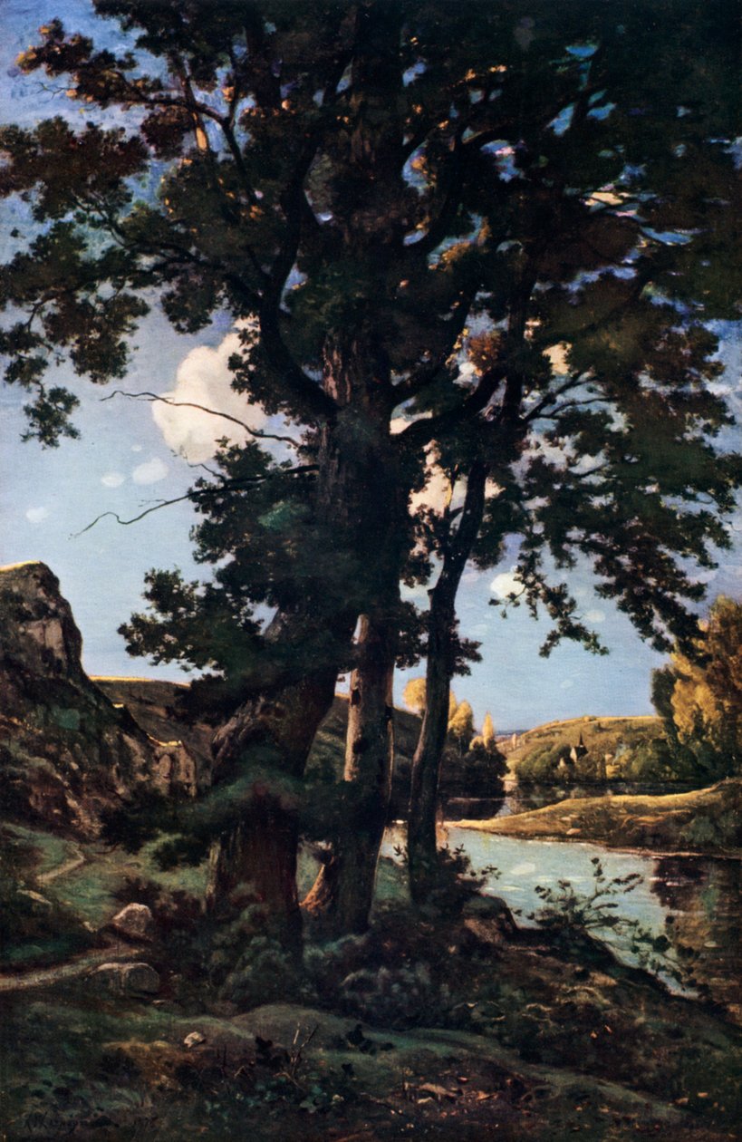 Querce a Chateaunenard, Francia, 1926 da Henri Joseph Harpignies