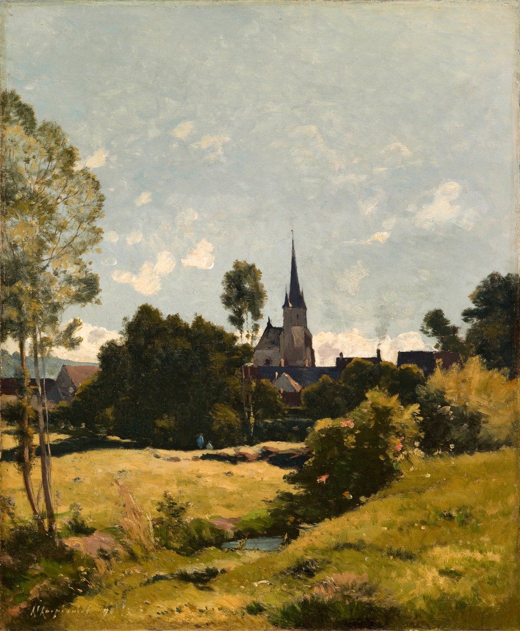 La Chiesa del Villaggio da Henri Joseph Harpignies
