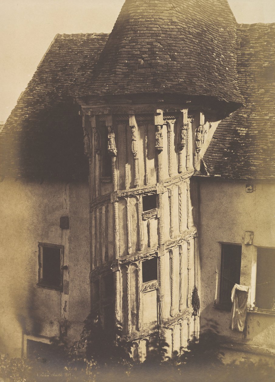 Scala di legno a Chartres, 1852 da Henri Le Secq
