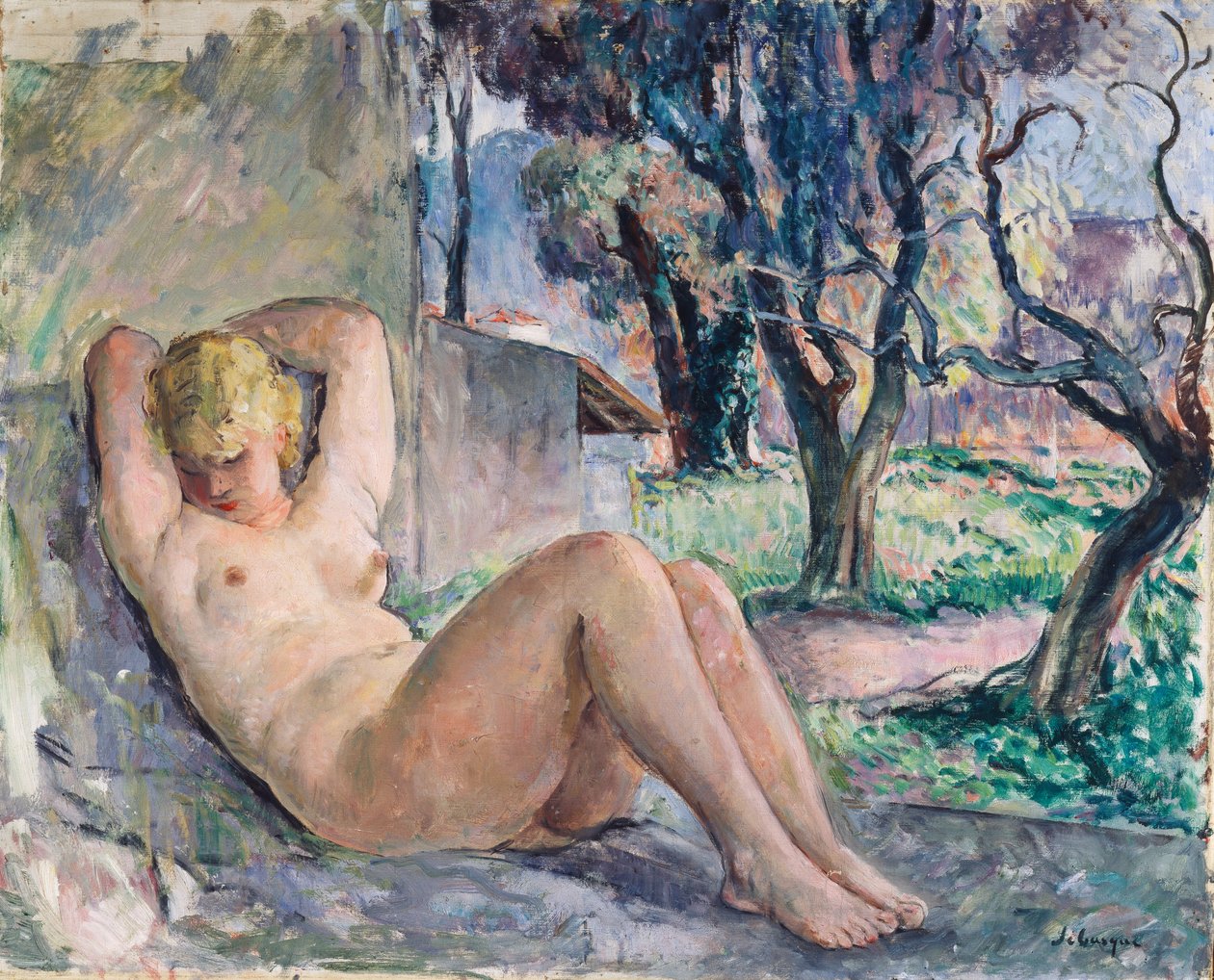Nudo Disteso in un Giardino, c.1934 da Henri Lebasque