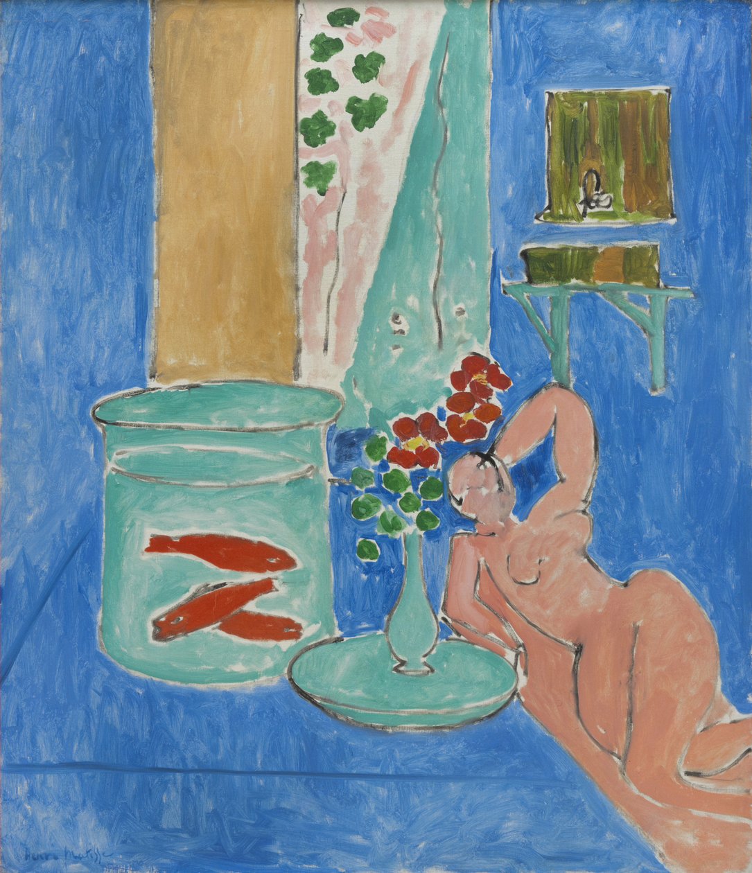 Pesci rossi e sculture da Henri Matisse