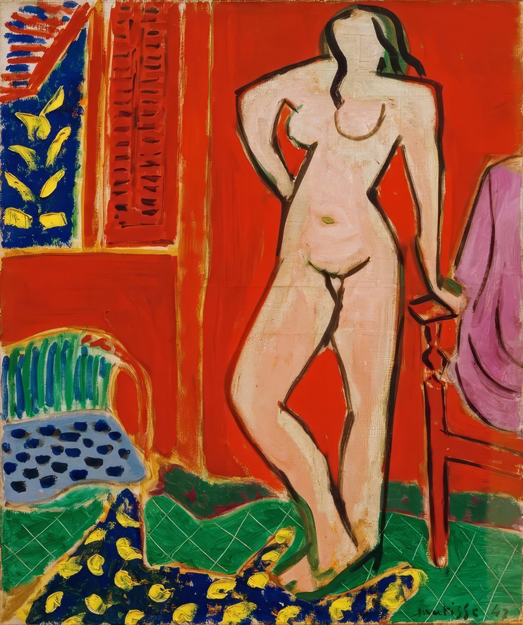 Nudo in rosa, interno rosso da Henri Matisse