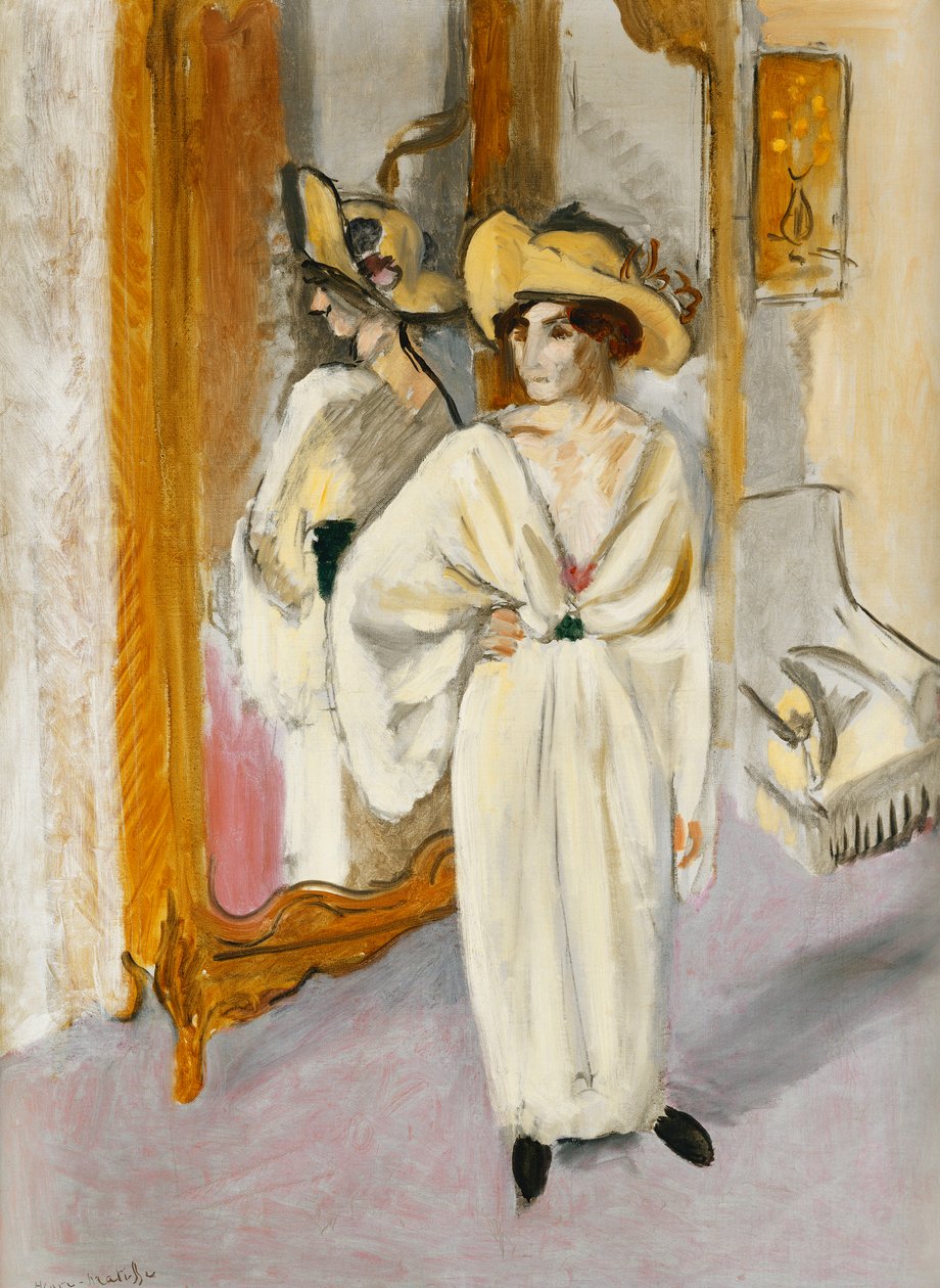 Donna in bianco, 1918-19 circa (olio su tela) da Henri Matisse