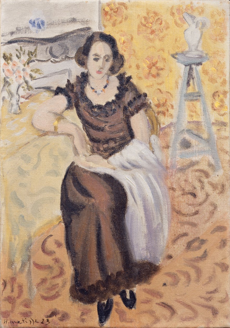 Giovane ragazza con un abito di taffetà nero da Henri Matisse