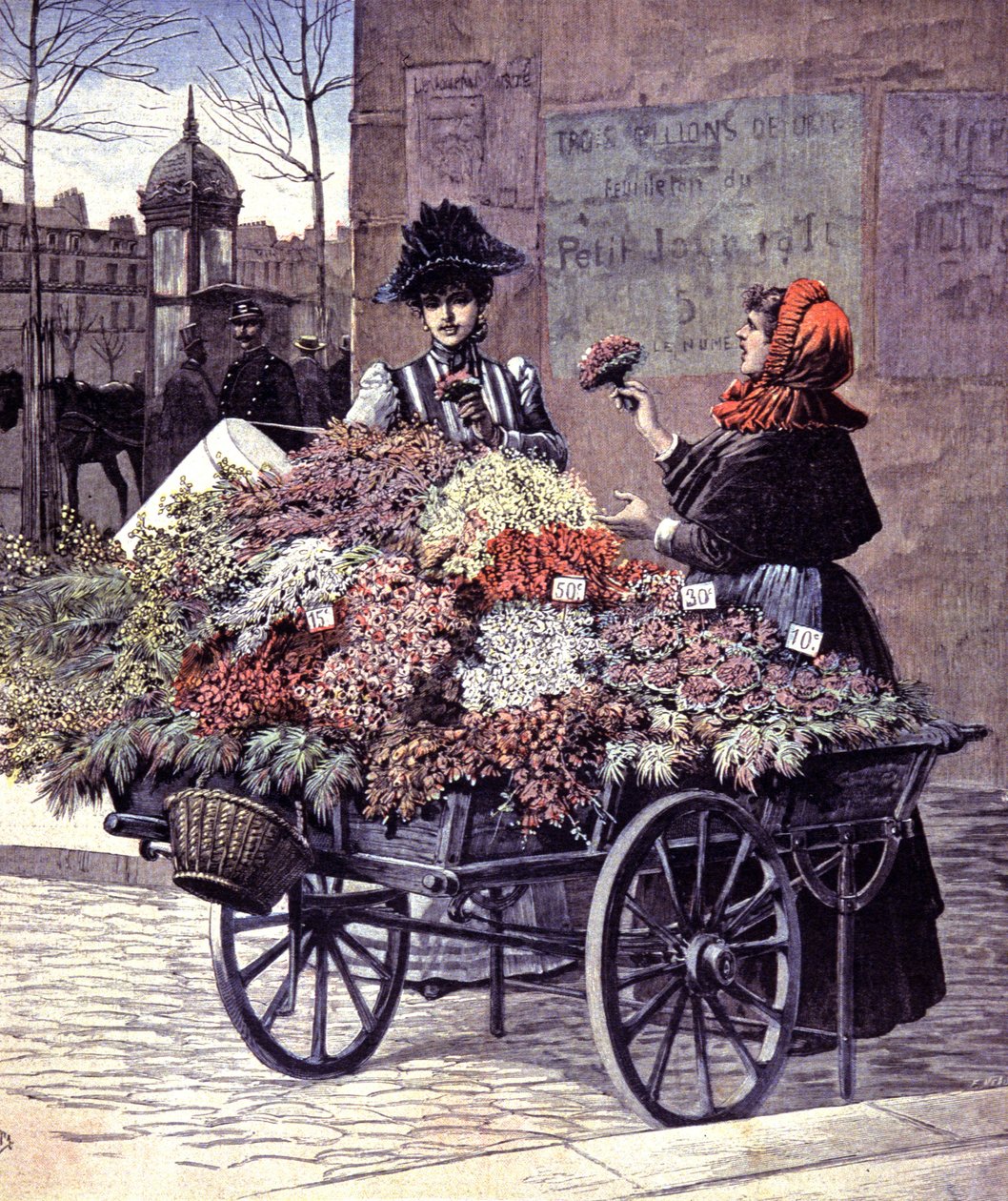 Venditrice di fiori a Parigi da Henri Meyer