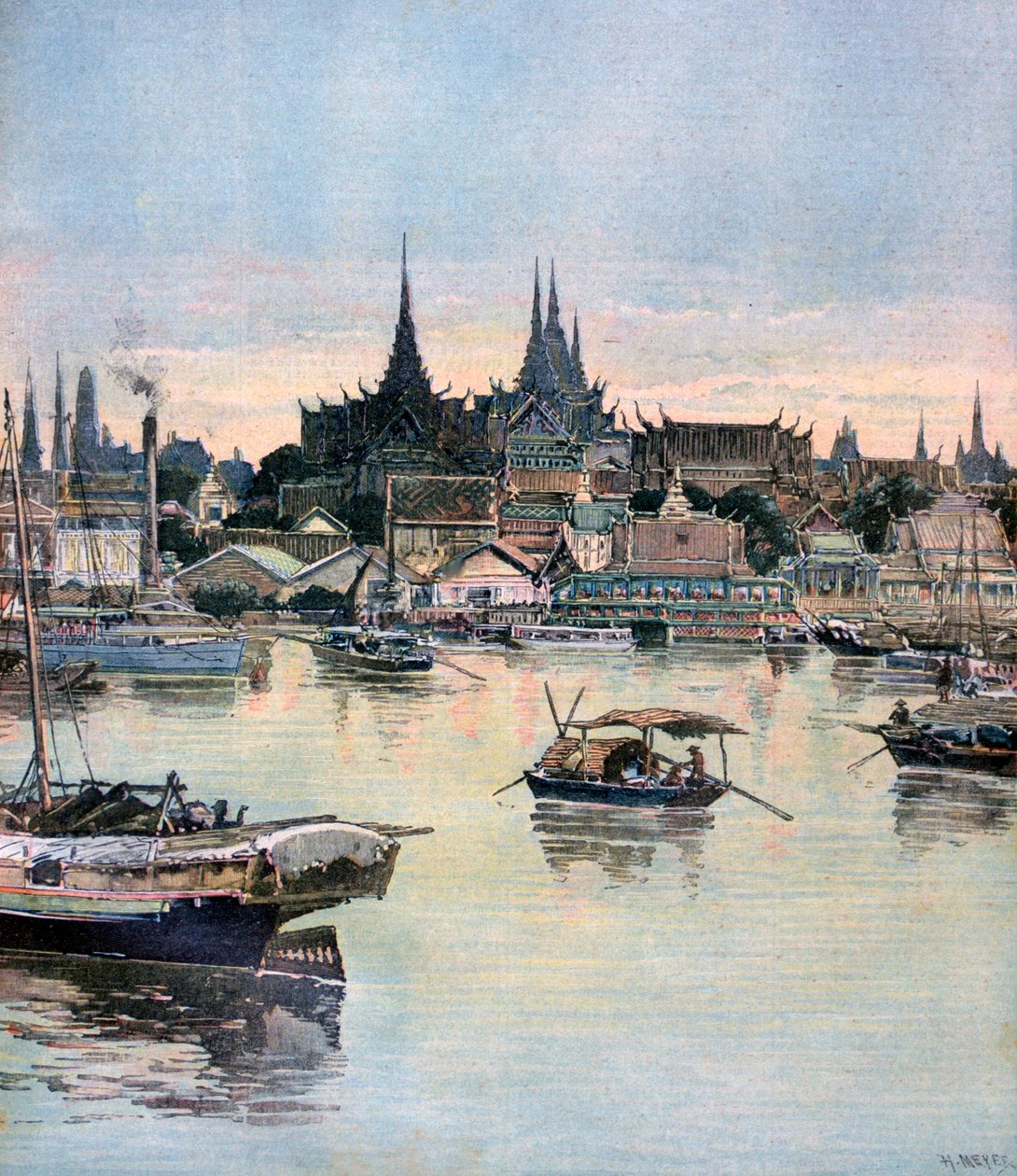 Veduta di Bangkok, 1893 da Henri Meyer