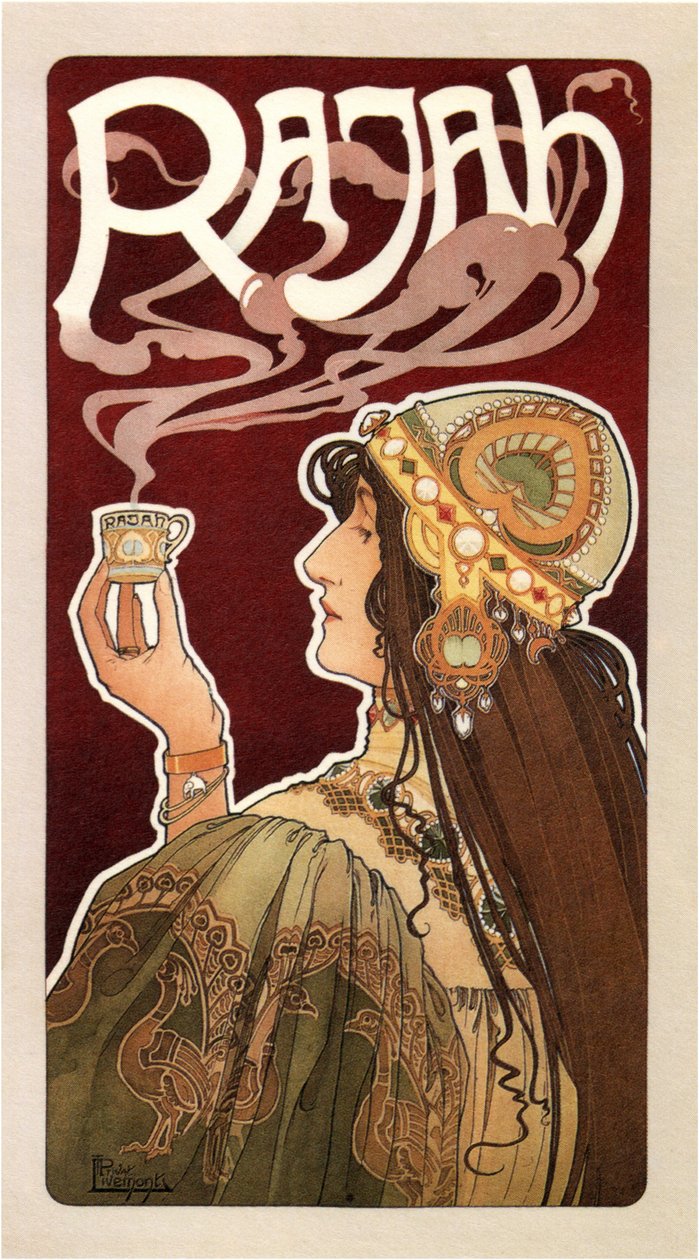Poster del caffè Rajah, 1899 da Henri Henri Antoine Théodore Livemont